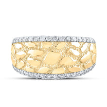 Load image into Gallery viewer, 10kt Yellow Gold Men's Diamond Nugget Band Ring - 3/4 Cttw - Splendid Jewellery