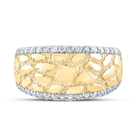 10kt Yellow Gold Men's Diamond Nugget Band Ring - 3/4 Cttw - Splendid Jewellery
