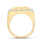 10kt Yellow Gold Men's Diamond Nugget Square Ring - 7/8 Cttw - Splendid Jewellery