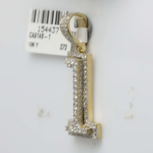 Load image into Gallery viewer, 10kt Yellow Gold Men's Diamond Number 1 Charm Pendant - 1 Cttw - Splendid Jewellery