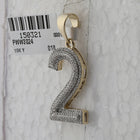 10kt Yellow Gold Men's Diamond Number 2 Charm Pendant - 5/8 Cttw product Side View from Splendid Jewellery