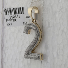 Load image into Gallery viewer, 10kt Yellow Gold Men's Diamond Number 2 Charm Pendant - 5/8 Cttw - Splendid Jewellery