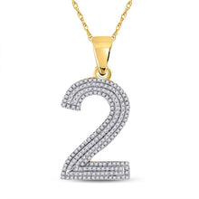 Load image into Gallery viewer, 10kt Yellow Gold Men's Diamond Number 2 Charm Pendant - 5/8 Cttw - Splendid Jewellery