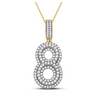 10kt Yellow Gold Men's Diamond Number 8 Charm Pendant - 1 - 5/8 Cttw | Splendid Jewellery - Splendid Jewellery