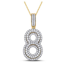 Load image into Gallery viewer, 10kt Yellow Gold Men's Diamond Number 8 Charm Pendant - 1 - 5/8 Cttw | Splendid Jewellery - Splendid Jewellery