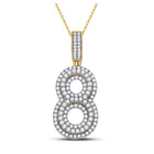10kt Yellow Gold Men's Diamond Number 8 Charm Pendant - 1 - 5/8 Cttw | Splendid Jewellery - Splendid Jewellery