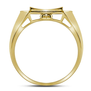 10kt Yellow Gold Men's Diamond Octagon Cluster Ring - Captivating Brilliance - Splendid Jewellery