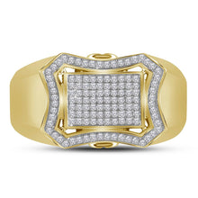 Load image into Gallery viewer, 10kt Yellow Gold Men&#39;s Diamond Octagon Cluster Ring - Captivating Brilliance  Side View from Splendid Jewellery