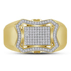 10kt Yellow Gold Men's Diamond Octagon Cluster Ring - Captivating Brilliance - Splendid Jewellery