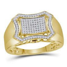 Load image into Gallery viewer, 10kt Yellow Gold Men&#39;s Diamond Octagon Cluster Ring - Captivating Brilliance  Top View from Splendid Jewellery