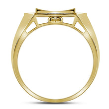 Load image into Gallery viewer, 10kt Yellow Gold Men&#39;s Diamond Octagon Cluster Ring - Captivating Brilliance  Front View from Splendid Jewellery
