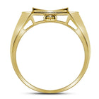 10kt Yellow Gold Men's Diamond Octagon Cluster Ring - Captivating Brilliance  Front View from Splendid Jewellery