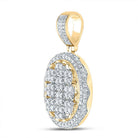 10kt Yellow Gold Men's Diamond Oval Charm Pendant - 2 Cttw | Splendid Jewellery - Splendid Jewellery