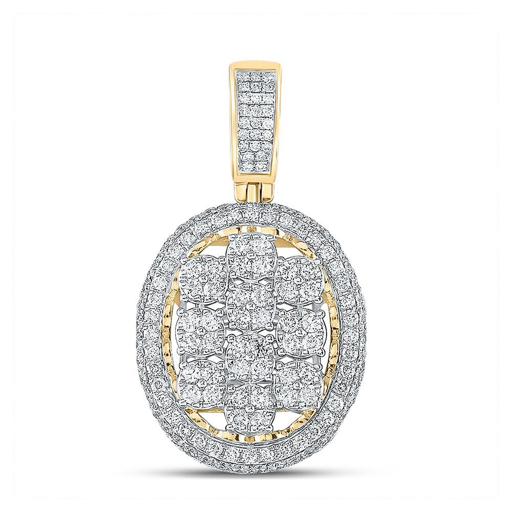 10kt Yellow Gold Men's Diamond Oval Charm Pendant - 2 Cttw | Splendid Jewellery - Splendid Jewellery