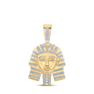 10kt Yellow Gold Mens Diamond Pharaoh Charm Pendant - 1/2 Cttw - Splendid Jewellery