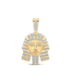 10kt Yellow Gold Mens Diamond Pharaoh Charm Pendant - 1/2 Cttw - Splendid Jewellery