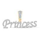 10kt Yellow Gold Men's Diamond Princess Charm Pendant - 1/3 Cttw - Splendid Jewellery