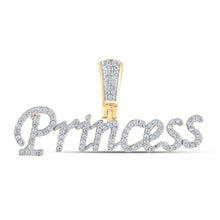 Load image into Gallery viewer, 10kt Yellow Gold Men's Diamond Princess Charm Pendant - 1/3 Cttw - Splendid Jewellery