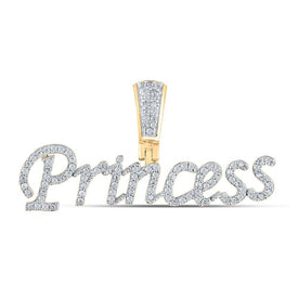 10kt Yellow Gold Men's Diamond Princess Charm Pendant - 1/3 Cttw - Splendid Jewellery