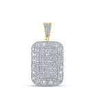 10kt Yellow Gold Men's Diamond Rectangle Charm Pendant - 2 Cttw | Splendid Jewellery - Splendid Jewellery