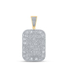 10kt Yellow Gold Men's Diamond Rectangle Charm Pendant - 2 Cttw | Splendid Jewellery - Splendid Jewellery