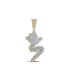 10kt Yellow Gold Men's Diamond S Crown Letter Charm Pendant - 1 Cttw - Splendid Jewellery