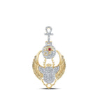 10kt Yellow Gold Men's Diamond Scarab Ankh Charm Pendant - 3/4 Cttw | Splendid Jewellery - Splendid Jewellery