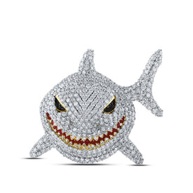 10kt Yellow Gold Men's Diamond Shark Charm Pendant - 9 - 1/3 Cttw - Splendid Jewellery