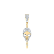Load image into Gallery viewer, 10kt Yellow Gold Men's Diamond Skull Charm Pendant - 1 Cttw | Splendid Jewellery - Splendid Jewellery