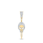 10kt Yellow Gold Men's Diamond Skull Charm Pendant - 1 Cttw | Splendid Jewellery - Splendid Jewellery