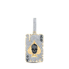 10kt Yellow Gold Men's Diamond Spade Skull Charm Pendant - 1 - 1/3 Cttw - Splendid Jewellery