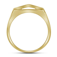 Load image into Gallery viewer, 10kt Yellow Gold Men&#39;s Diamond Symmetrical Arched Square Cluster Ring - Captivating Brilliance  Side View from Splendid Jewellery