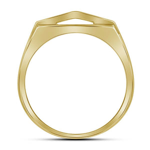 10kt Yellow Gold Men's Diamond Symmetrical Arched Square Cluster Ring - Captivating Brilliance - Splendid Jewellery