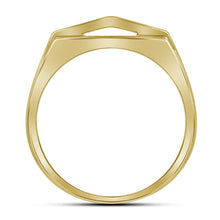 Load image into Gallery viewer, 10kt Yellow Gold Men's Diamond Symmetrical Arched Square Cluster Ring - Captivating Brilliance - Splendid Jewellery