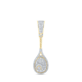 10kt Yellow Gold Men's Diamond Tennis Racket Sport Charm Pendant - 1 Cttw - Splendid Jewellery