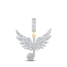 10kt Yellow Gold Men's Diamond Wing Music Note Treble Charm Pendant - 1 Cttw - Splendid Jewellery