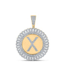 10kt Yellow Gold Men's Diamond X Letter Charm Pendant - 1 - 1/5 Cttw - Splendid Jewellery