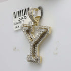10kt Yellow Gold Men's Diamond Y Initial Letter Charm Pendant - 1-1/2 Cttw product Side View from Splendid Jewellery