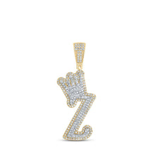Load image into Gallery viewer, 10kt Yellow Gold Men's Diamond Z Crown Letter Charm Pendant - 1 Cttw | Splendid Jewellery - Splendid Jewellery
