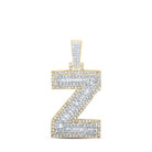10kt Yellow Gold Men's Diamond Z Initial Letter Charm Pendant - 1 Cttw - Splendid Jewellery - Splendid Jewellery