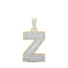 10kt Yellow Gold Men's Diamond Z Initial Letter Charm Pendant - 3/4 Cttw - Splendid Jewellery - Splendid Jewellery