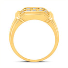 10kt Yellow Gold Men's Double Row Diamond Band Ring - 3/8 Cttw | Splendid Jewellery - Splendid Jewellery