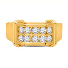 10kt Yellow Gold Men's Double Row Diamond Band Ring - 3/8 Cttw | Splendid Jewellery product Side View 2 from Splendid Jewellery