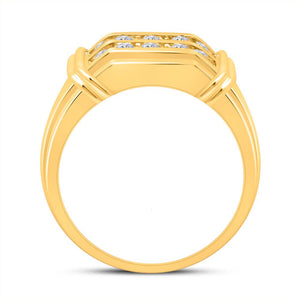 10kt Yellow Gold Men's Double Row Diamond Band Ring - 3/8 Cttw | Splendid Jewellery - Splendid Jewellery