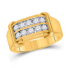 10kt Yellow Gold Men's Double Row Diamond Band Ring - 3/8 Cttw | Splendid Jewellery - Splendid Jewellery