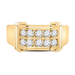 10kt Yellow Gold Men's Double Row Diamond Band Ring - 7/8 Cttw | Splendid Jewellery - Splendid Jewellery