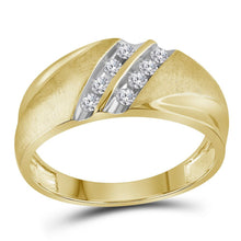 Load image into Gallery viewer, 10kt Yellow Gold Men's Double Row Diamond Wedding Band Ring - 1/4 Cttw: The Eternal Love Double Row Diamond Wedding Band - Splendid Jewellery