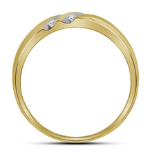 Load image into Gallery viewer, 10kt Yellow Gold Men's Double Row Diamond Wedding Band Ring - 1/4 Cttw: The Eternal Love Double Row Diamond Wedding Band - Splendid Jewellery