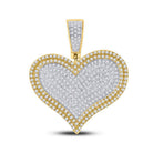 10kt Yellow Gold Men's Heart Diamond Charm Pendant - 1 Cttw - Splendid Jewellery