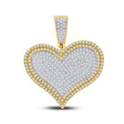 10kt Yellow Gold Men's Heart Diamond Charm Pendant - 1 Cttw - Splendid Jewellery